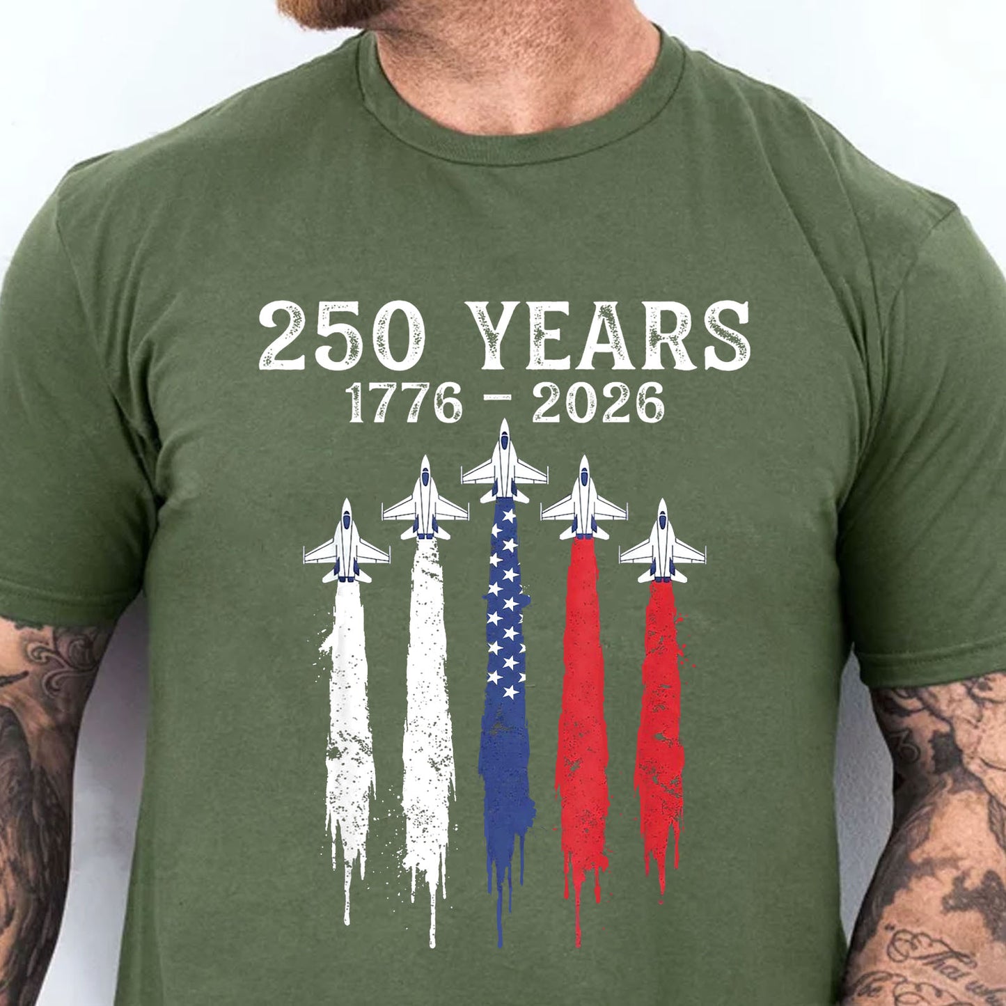 USA 250 Years Shirt, Patriotic Jet Fighter Tee, America 1776–2026 Independence Day Shirt 685006