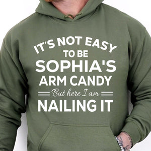 Personalized Arm Candy Shirt, Funny Couples Custom Name T-Shirt, Valentine Gift For Men Husband 683874