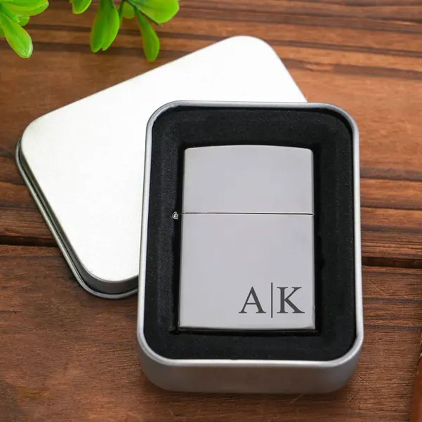 Custom Monogram Lighter with Case | Engraved Groomsmen Lighter | Personalized Gift for Men 684776