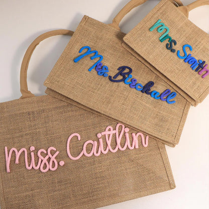 Personalized Teacher Tote Bag, Custom Name Gift for Teacher, Back to School Appreciation Thank You Gift 685539 WFD