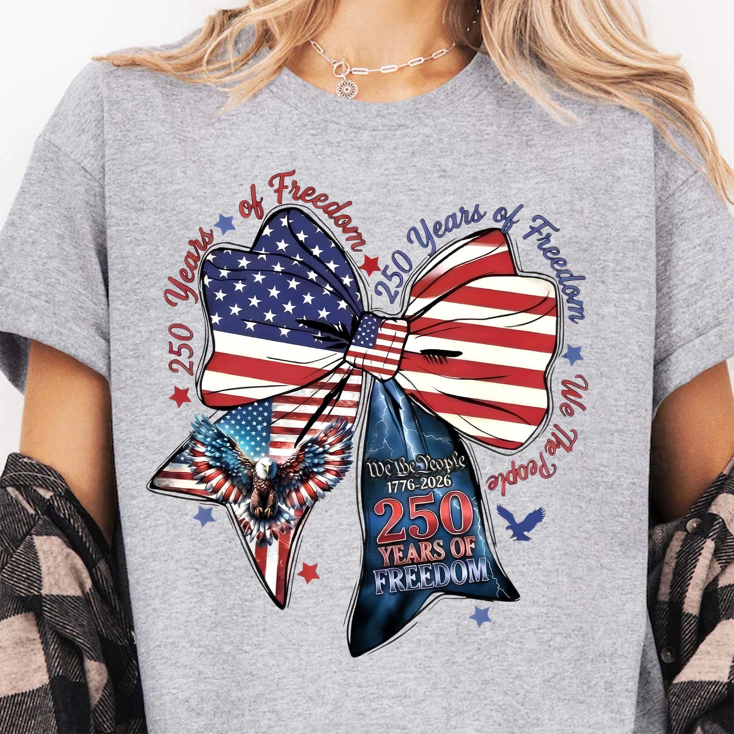 250 Years of Freedom Coquette Bow Shirt | Patriotic We The People 1776–2026 Sweatshirt 684221