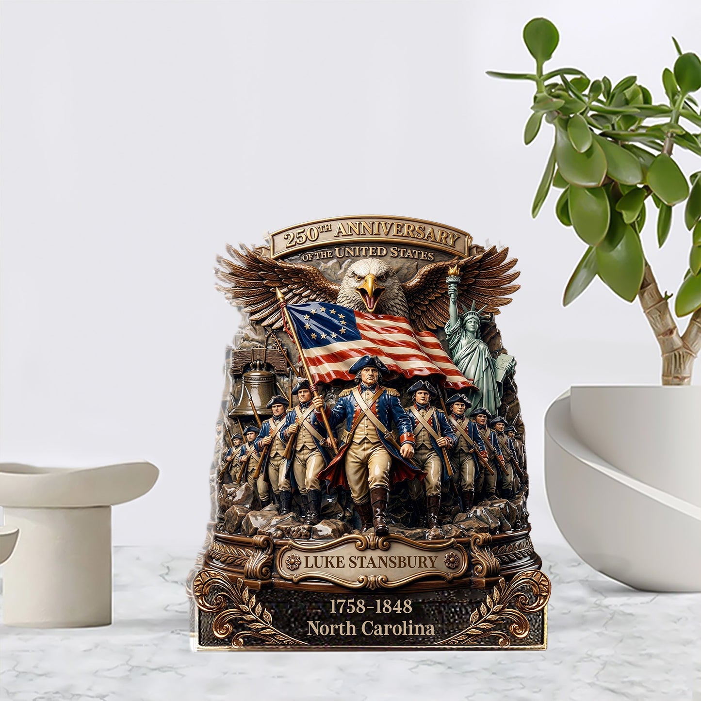 250 Years USA Acrylic Block Plaque | Personalized Patriotic Gift | 4th of July 1776–2026 Acrylic Block 684644