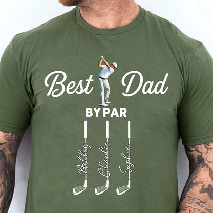 Personalized Photo Best Dad By Par Shirt, Custom Golf Dad Tee, Father’s Day Gift for Dad 685022