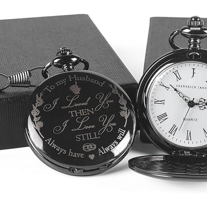 To My Husband Pocket Watch, Anniversary Gift for Him, Love You Gift for Husband for Birthday or Valentine’s Day 683787