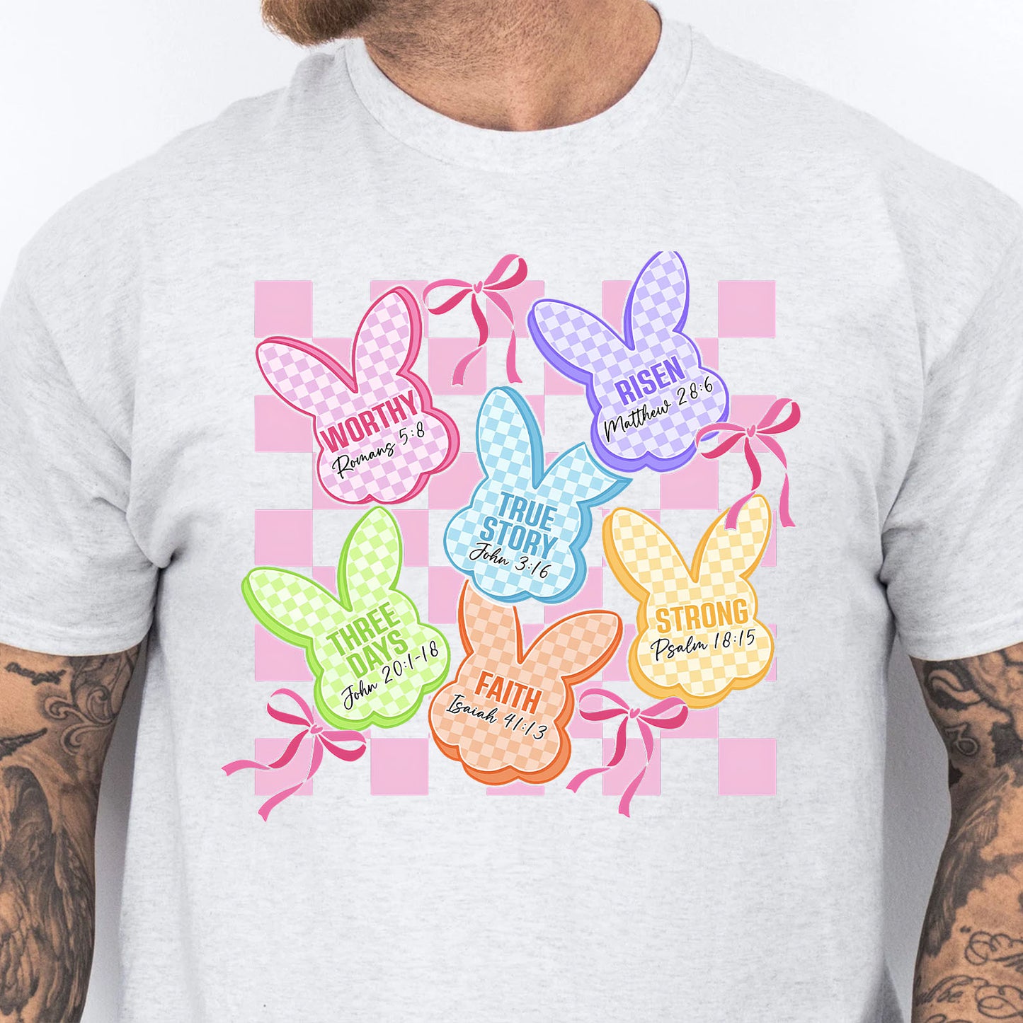 Christian Easter Bunny Shirt | Faith Bible Verse Tee | He Is Risen Religious T-Shirt 684445