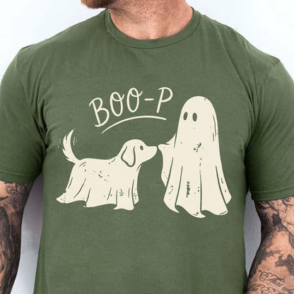 Boo-P Ghost Dog Halloween Shirt, Funny Dog Halloween T-Shirt, Cute Spooky Season Dog Lover Tee 685989