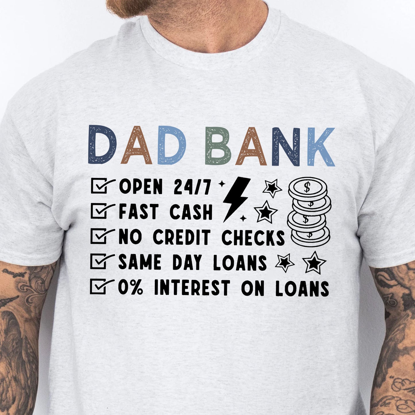 Funny Dad Bank Shirt, Dad Joke Graphic Tee, Father’s Day Gift for Dad, New Dad Bright Shirt, Cool Dad Gift 684944