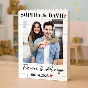 Personalized Couple Photo Building Blocks, Custom Anniversary Keepsake, Love You to Pieces Gift 685985