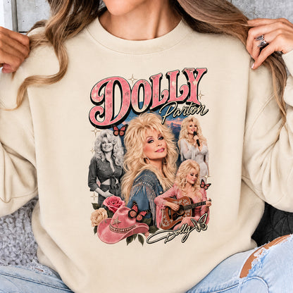Dolly Parton Collage Shirt, Vintage Country Music Graphic Tee, Retro Western Cowgirl Concert T-Shirt 686075 WFD