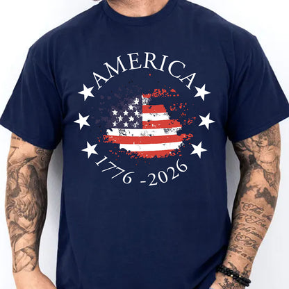 USA 250 Years 1776-2026 Dark Shirt | Patriotic US Flag 4th Of July T-Shirt | Independence Day Tee 684398