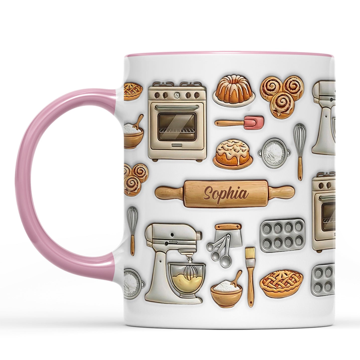 Custom Name Baking Mug | Personalized Baker White Mug Accent Mug | Mother’s Day Gift 684344