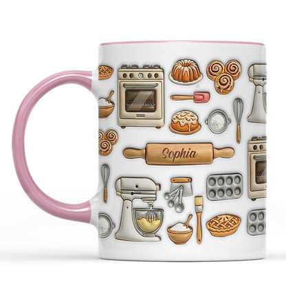 Custom Name Baking Mug | Personalized Baker White Mug Accent Mug | Mother’s Day Gift 684344