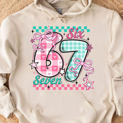Six Seven 6 7 Valentine’s Day Sweatshirt | Trendy Valentine Meme Viral Shirt | Meme 67 Couple Tee 683924