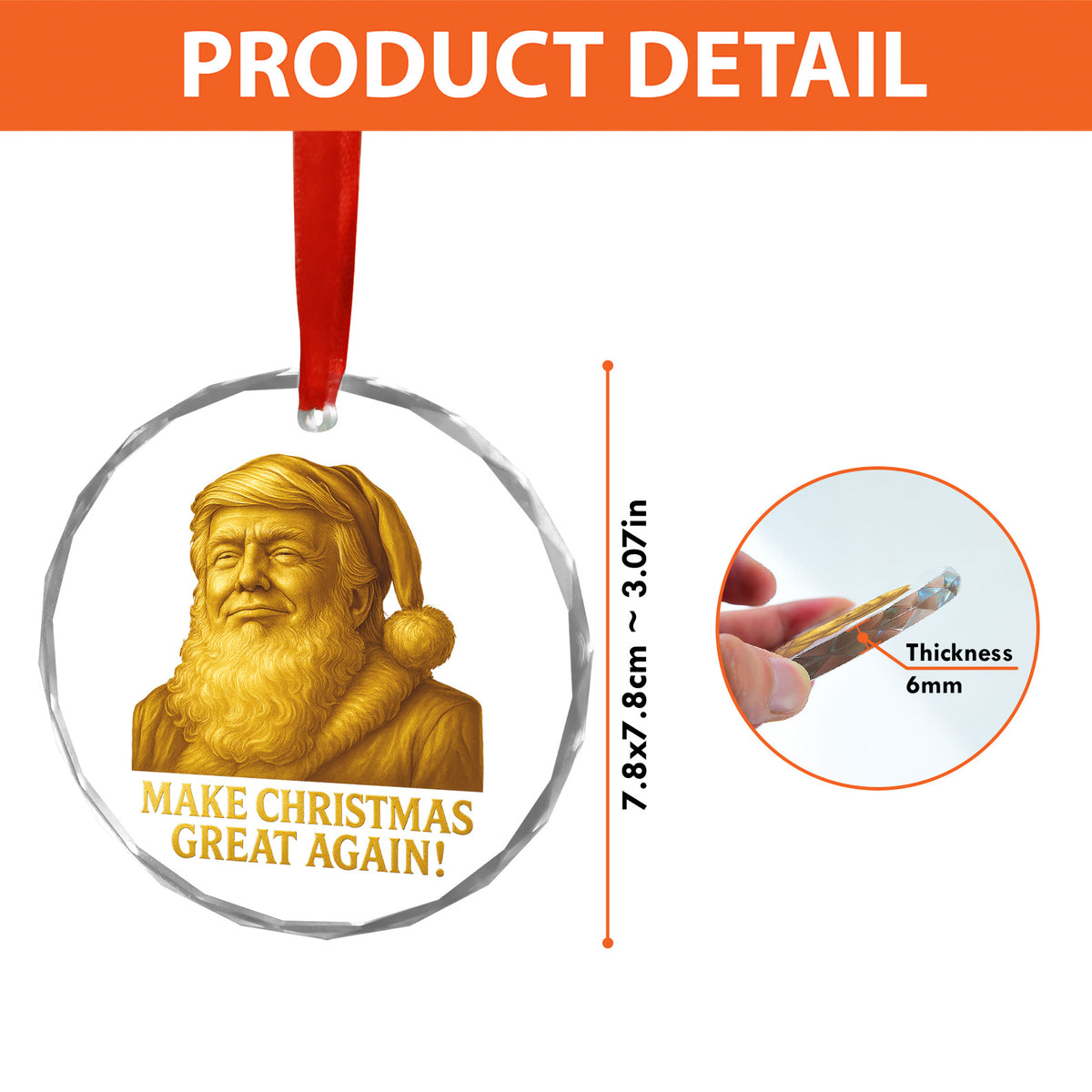 Make Christmas Great Again Glass Ornament | President Donald Trump Christmas Ornament 683423 – GOP