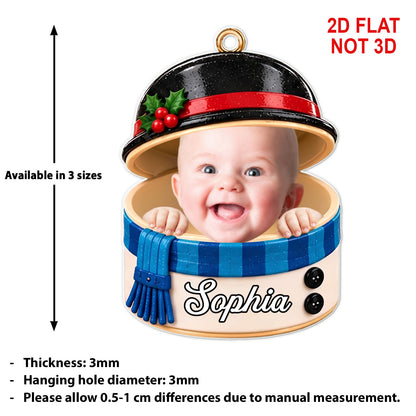Custom Baby Face Dumpling Squishy Acrylic Ornament, Personalized Name Kids Christmas Gift 686355