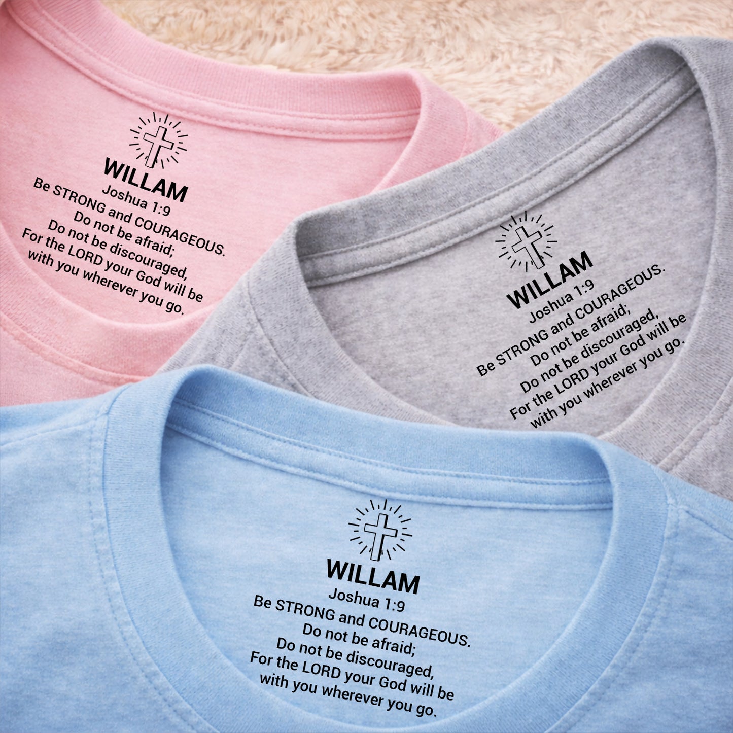 Joshua 1:9 Bible Verse Custom Inside Neck Print Shirt | Personalized Christian Faith Gift for Men 684667