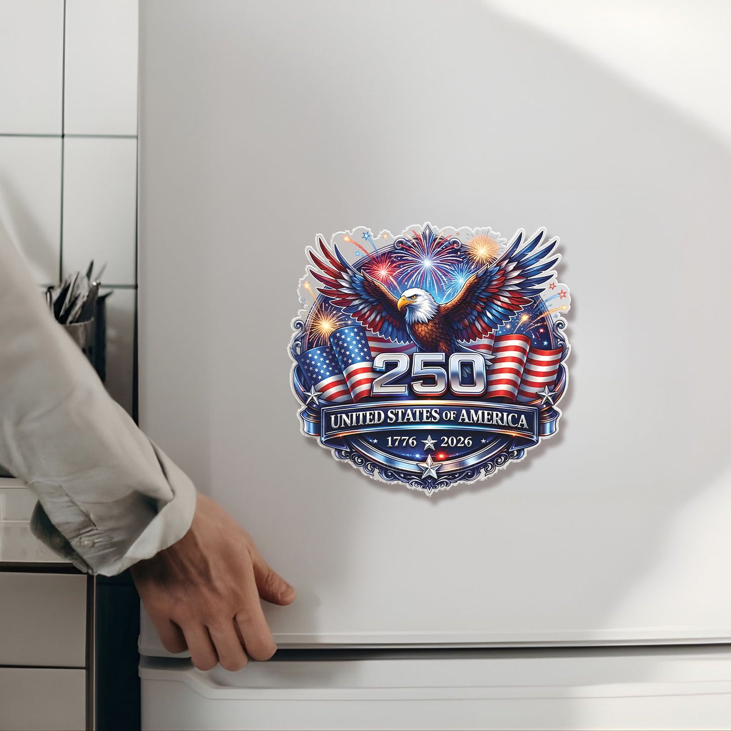 USA 250 Years Anniversary Fridge Magnet | Patriotic Eagle 1776–2026 Magnet | 4th of July Fridge Magnet 684222