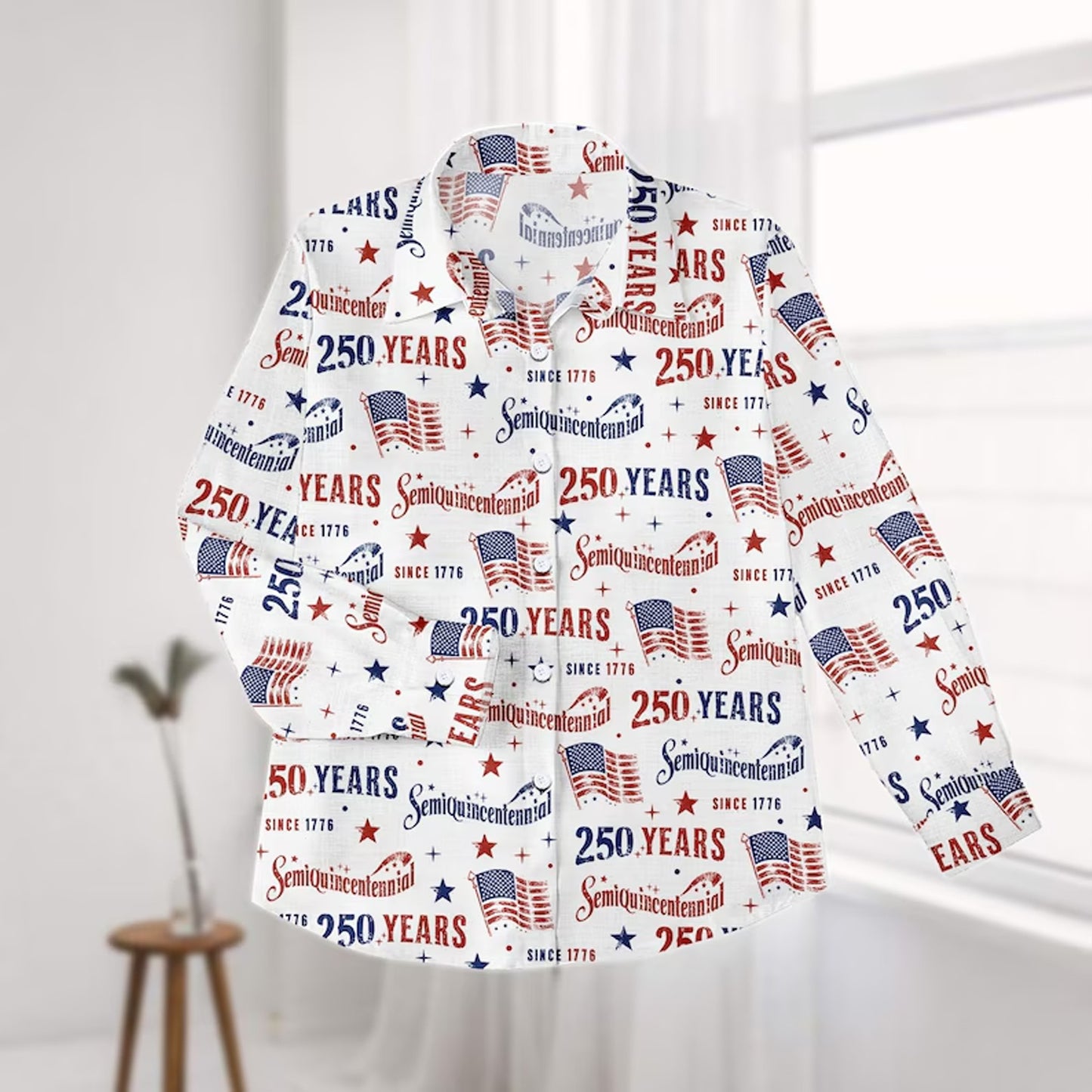 250 Years America Anniversary Blouse Shirt, Patriotic American Flag Women Top, 1776-2026 4th of July Shirt 685254 WFD