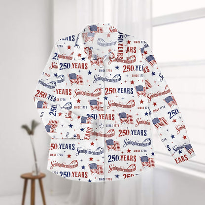 250 Years America Anniversary Blouse Shirt, Patriotic American Flag Women Top, 1776-2026 4th of July Shirt 685254 WFD