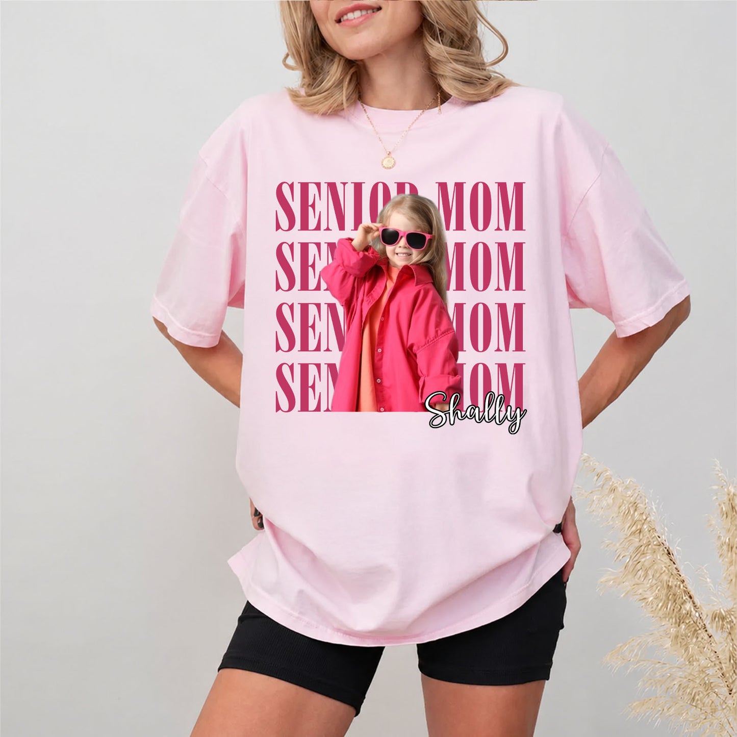 Personalized Senior Mom Comfort Colors Shirt, Custom Photo Class of 2027 Graduation Tee, Proud Mom Gift 685602