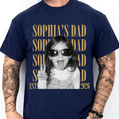 Custom Dad Vintage Photo Shirt, Personalized Father’s Day Tee With Kids Photo, Best Dad Ever Gift 685137