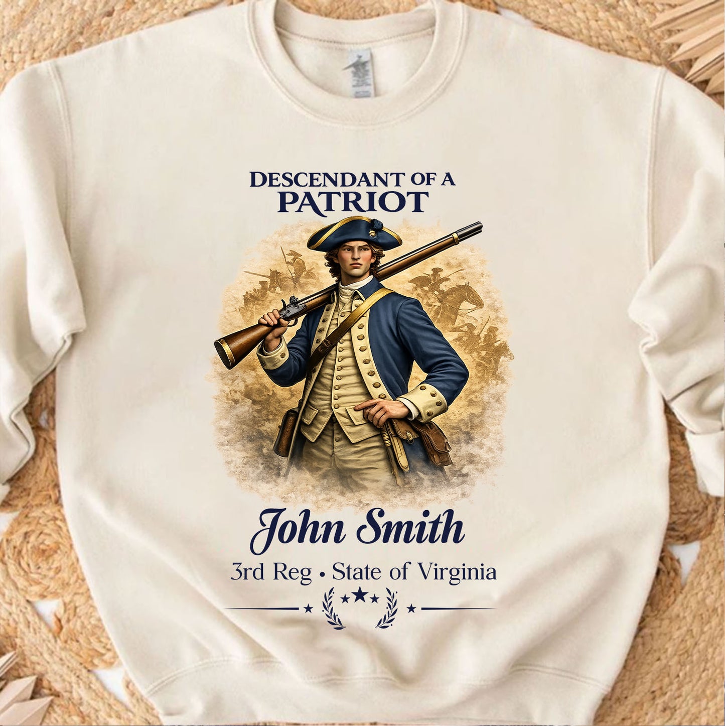 Personalized Descendant of a Patriot Bright Shirt, Custom Name 250 Years 1776–2026 Patriotic Tee 684701