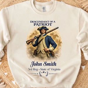 Personalized Descendant of a Patriot Bright Shirt, Custom Name 250 Years 1776–2026 Patriotic Tee 684701