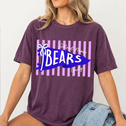 Personalized School Mascot Comfort Colors Shirt, Custom School Spirit Tee, Preppy Game Day Shirt 685703