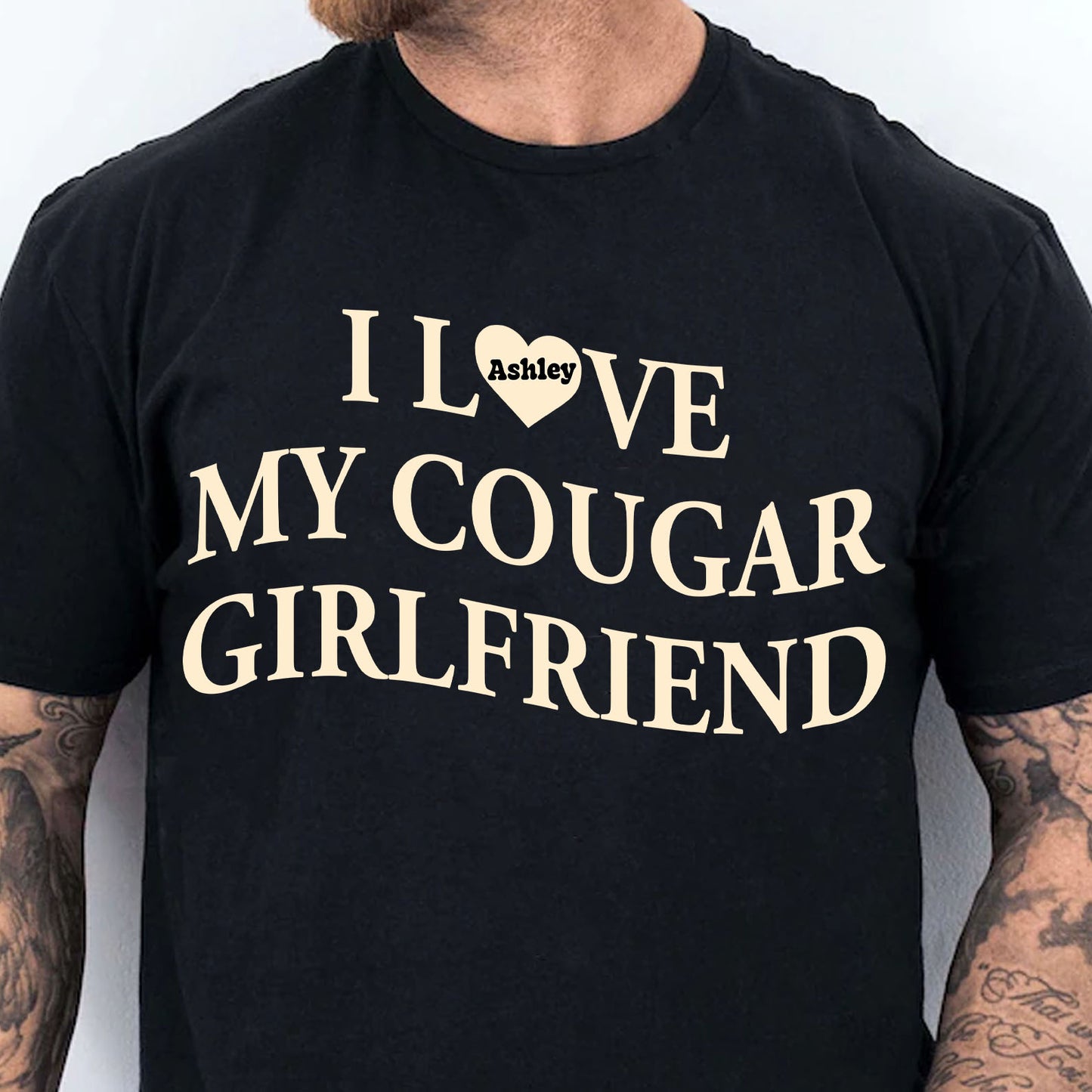 I Love My Cougar Girlfriend Shirt, Custom Name Girlfriend Hoodie, Valentine’s Day Gift 683796