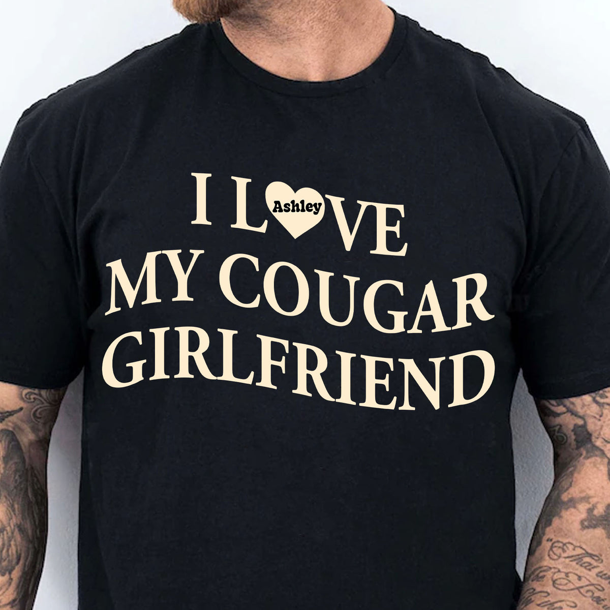 I Love My Cougar Girlfriend Shirt, Custom Name Girlfriend Hoodie, Valentine’s Day Gift 683796