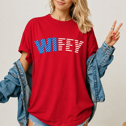 250 Years Wifey Hubby Matching Shirts, American Flag Couples Tee, 4th of July USA T-Shirt 685416