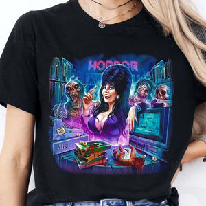 Elvira Mistress of the Dark Halloween Shirt, Retro 80s Horror Movie Shirt, Vintage Halloween Tee 683308-5
