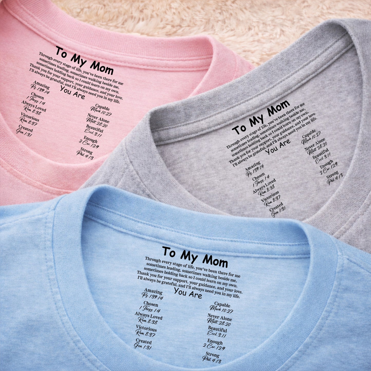 Custom Inside Neck Print Christian Shirt, Personalized Faith Gift for Mom, Hidden Message Cross Shirt 684668