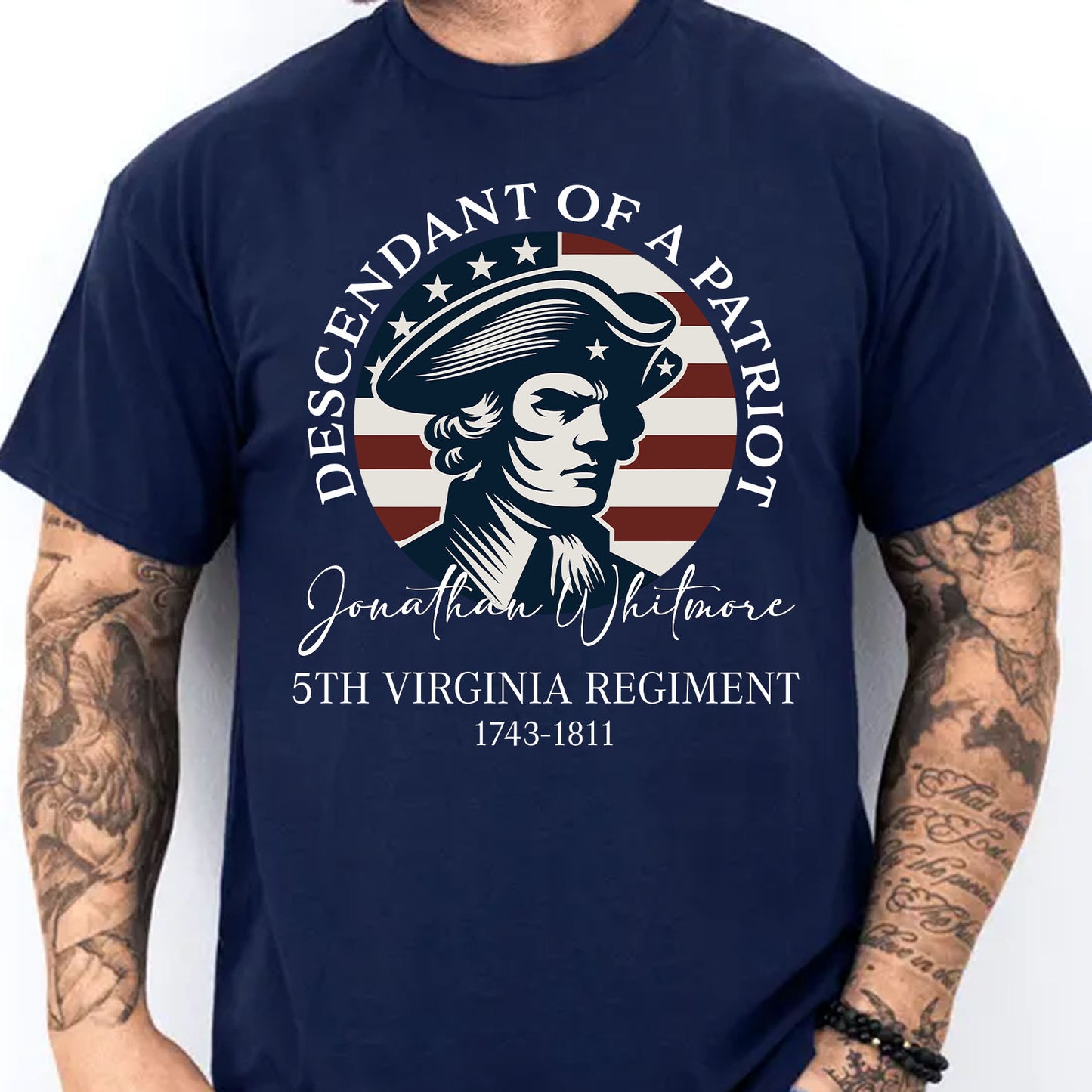 Custom Name Descendant of a Patriot Shirt | 250 Years USA Anniversary | 4th of July 1776–2026 Tee 684420