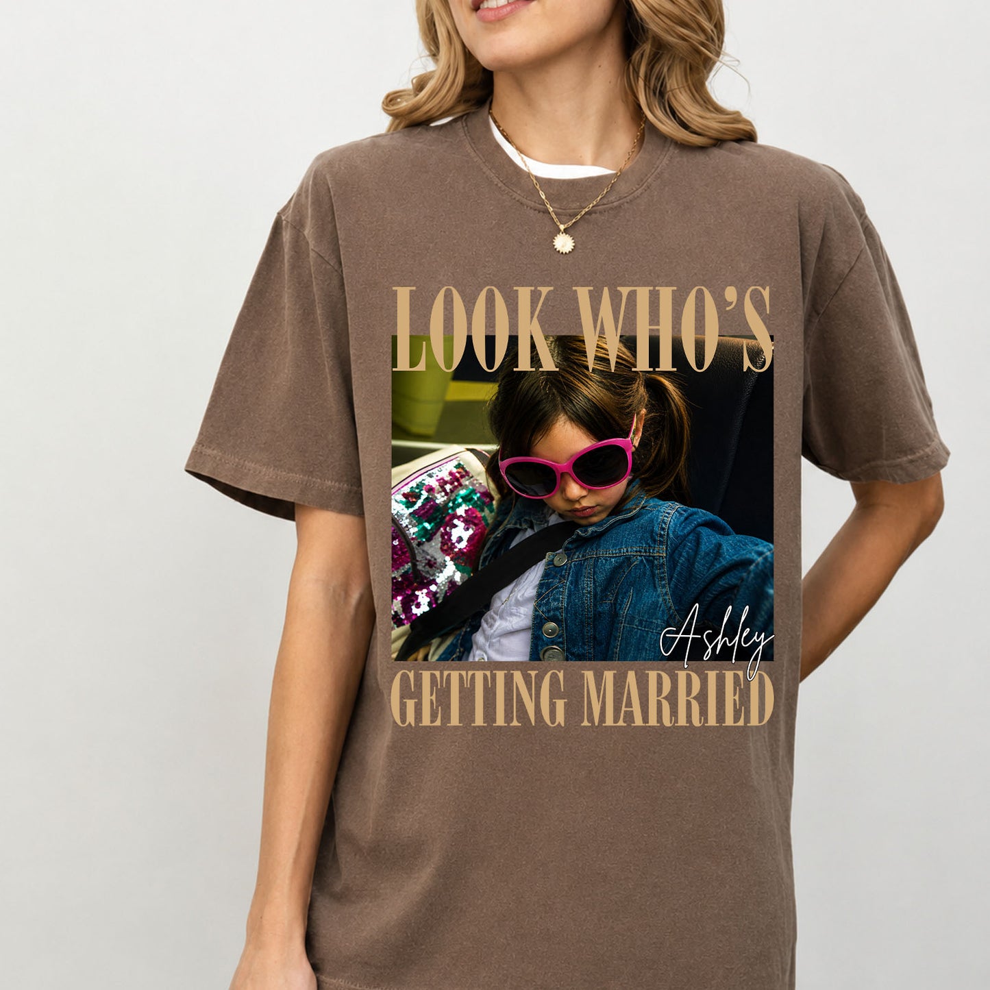 Personalized Look Who's Getting Married Comfort Colors Shirt, Custom Bride Photo & Name Tee, Bridal Shower Bachelorette Gift 685637
