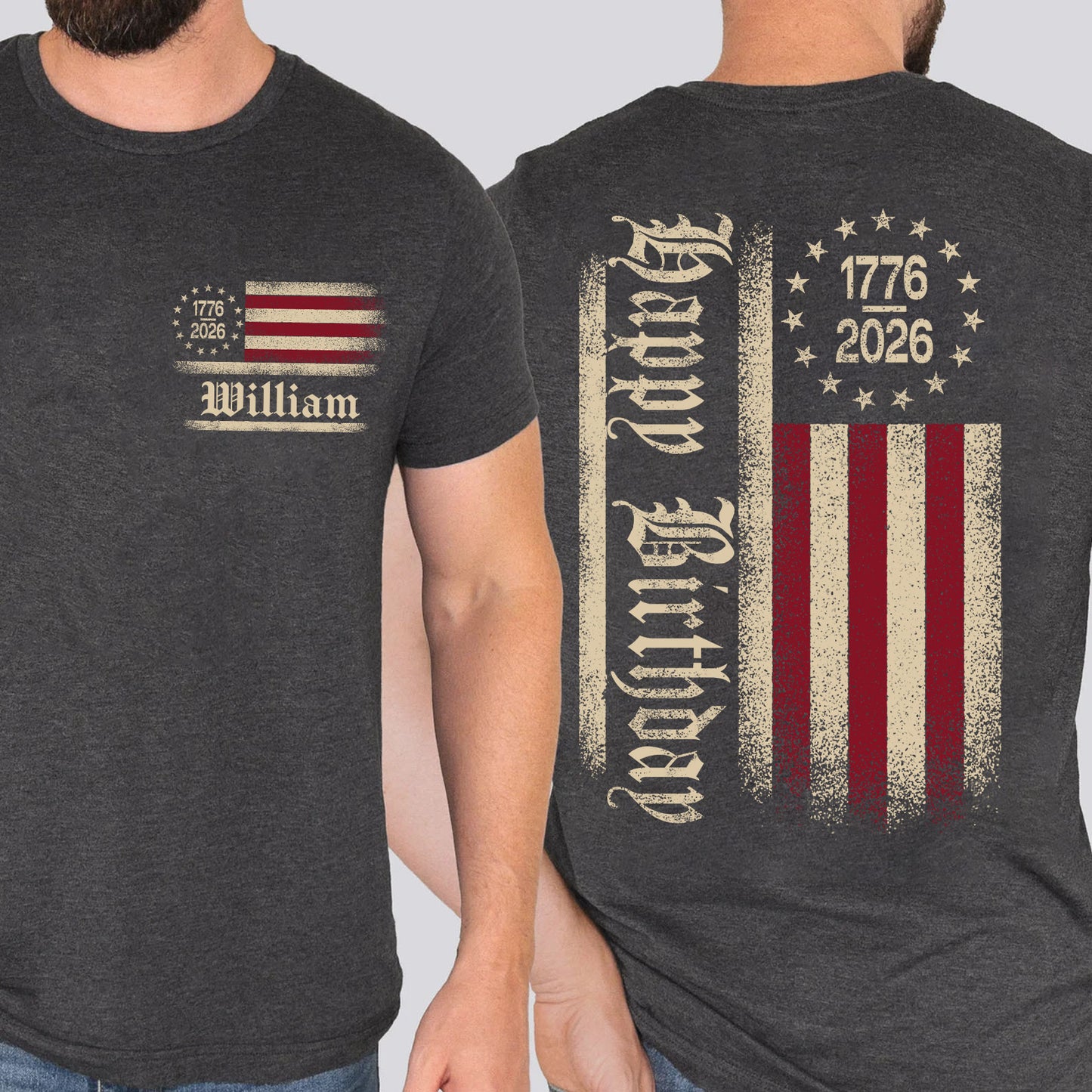 Custom USA 250 Years Anniversary Dark Shirt | Personalized America 1776–2026 Pocket & Back Shirt 684561