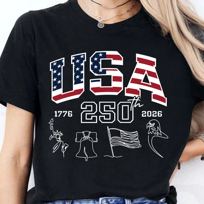 4th of July Shirt | USA 250 Years Dark Shirt | Independence Day T-Shirt | 250th Anniversary Tee 684458