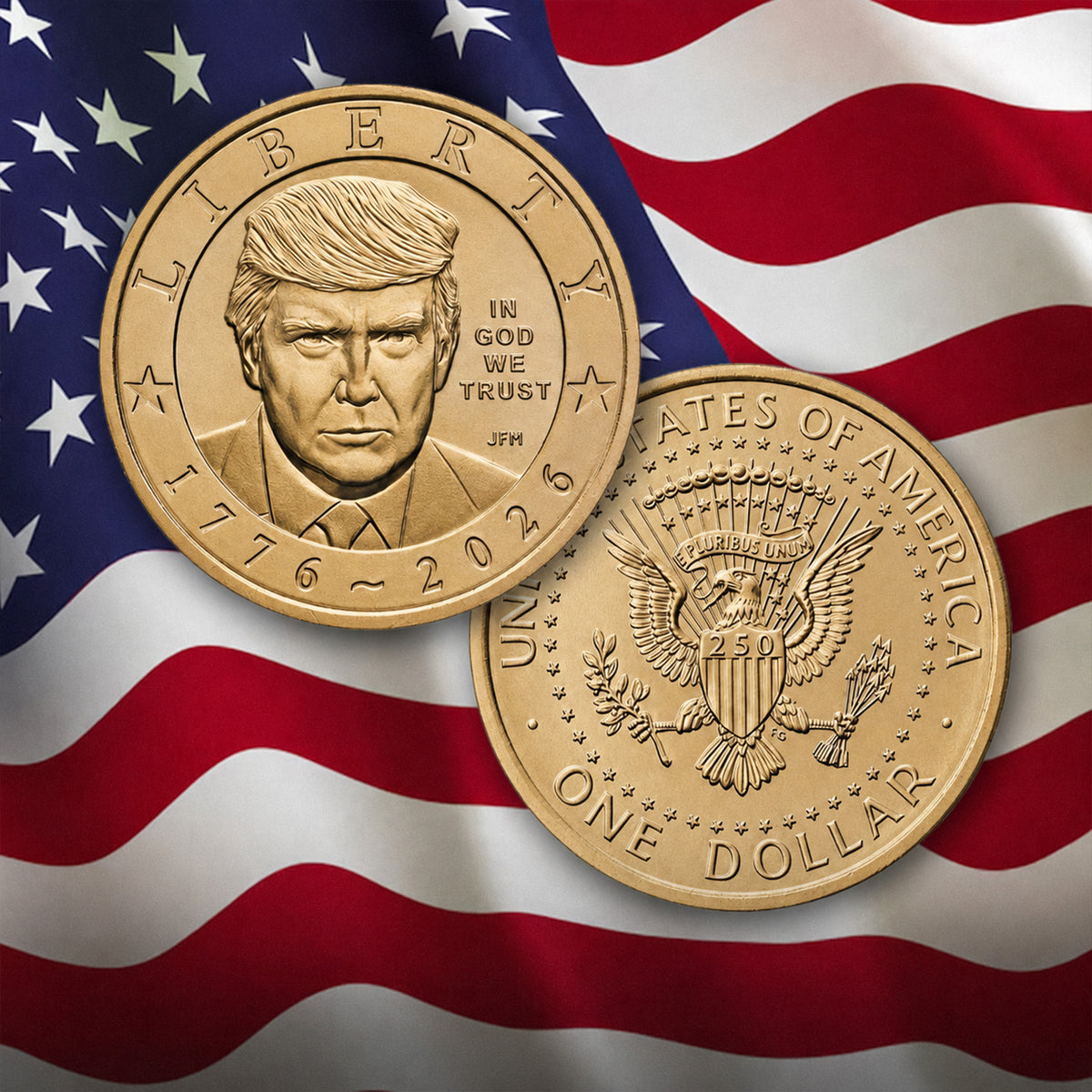Donald Trump Commemorative Coin, USA 250th Anniversary Coin, 1776-2026 Patriotic Trump Keepsake 686132