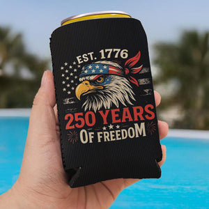 250 Years of Freedom Can Cooler | Happy 250th Birthday USA Can Holder | Patriotic Can Sleeve for Drinks 683730