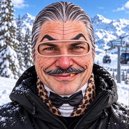 Funny Face Ski Mask, Realistic Old Man Printed Balaclava with Neck Coverage, Winter Cosplay Costume Gift 686489 WFD