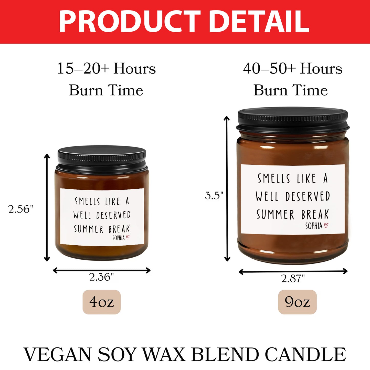 Personalized Teacher Candle, End of Year Teacher Gift, Smells Like Summer Break Candle, Teacher Appreciation Gift 684909