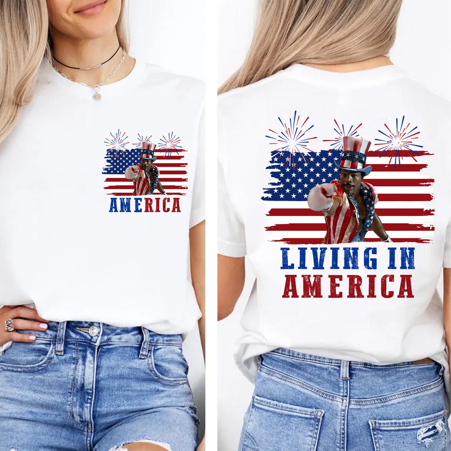 250 Years Living In America Pocket & Back Shirt, Apollo Creed Patriotic Tee, 4th of July USA Shirt 685323