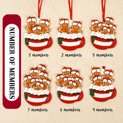 Personalized Family Gingerbread 3D Relief White Acrylic Ornament, Custom Names Christmas Gift 685946 WFD