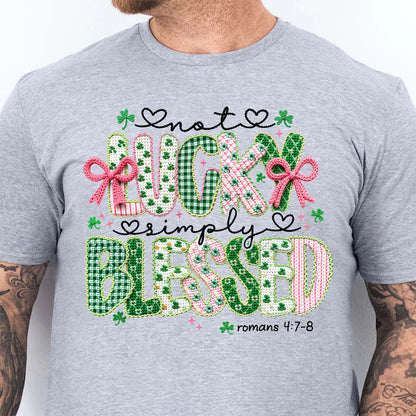 Lucky Blessed St. Patrick’s Day Shirt, Faux Yarn Coquette Sweatshirt, Latch Hook Faux Embroidery Shirt 684190