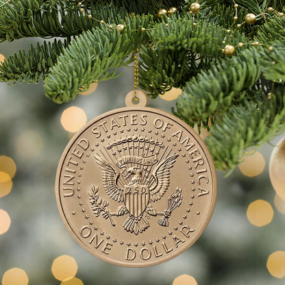Donald Trump 2-Sided Wooden Ornament, USA 250th Anniversary Christmas Ornament 686132