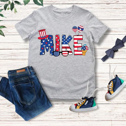 Personalized 250 Years 4th of July Kids Shirt, Custom Name Patriotic Independence Day Tee 685305 WFD