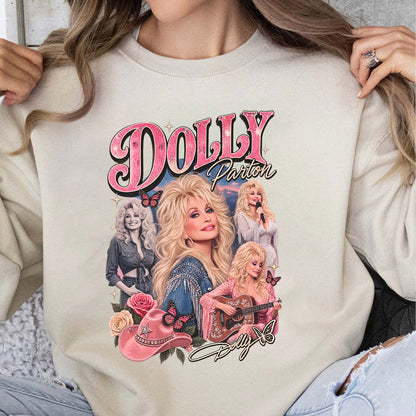 Dolly Parton Collage Shirt, Vintage Country Music Graphic Tee, Retro Western Cowgirl Concert T-Shirt 686075