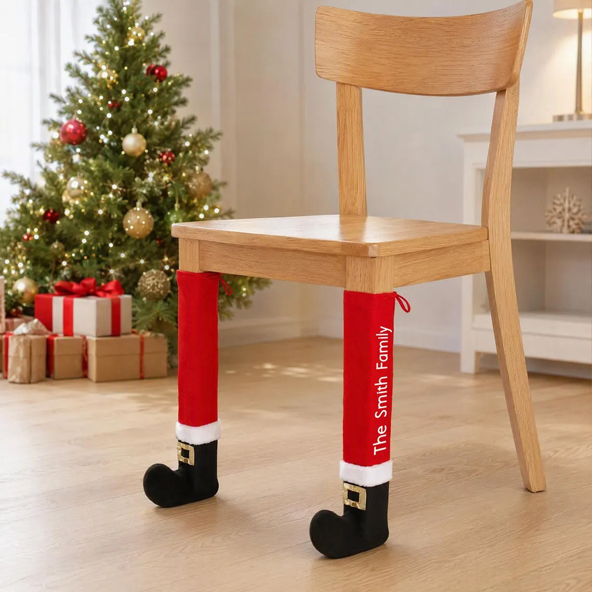 Personalized Christmas Table Leg Covers, Santa Boots Chair Leg Decor, Farmhouse Holiday Home Decor 686236 WFD