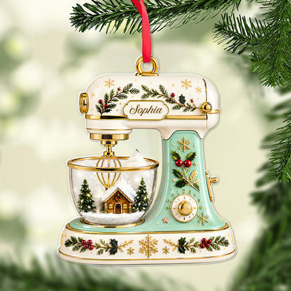 Personalized Christmas Baking Mixer Acrylic Ornament, Custom Name Kitchen Ornament, Baker Christmas Gift 686136