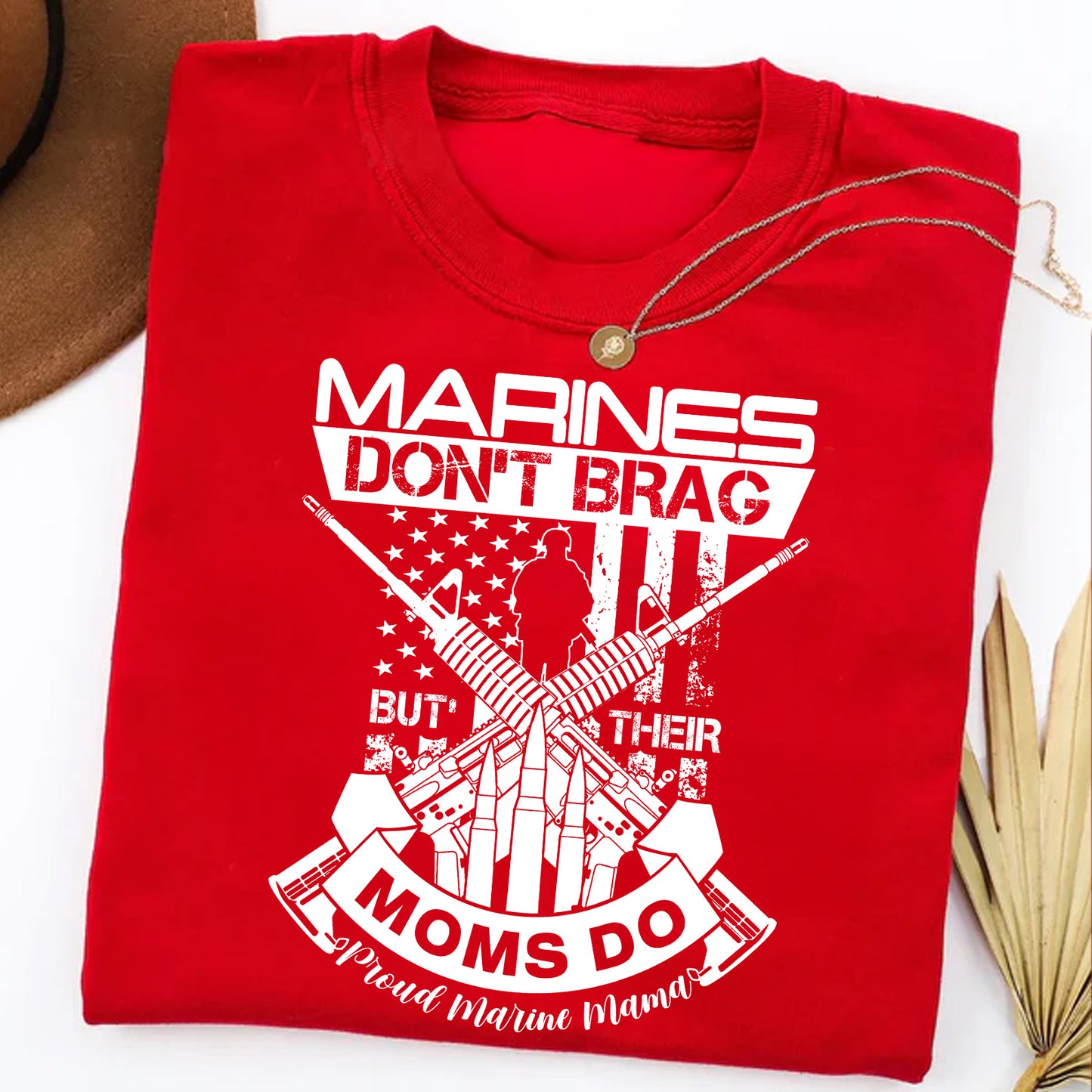 Proud Marine Mama Shirt | Marines Don’t Brag But Their Moms Do T-Shirt | Military Family US Marine Mom Tee 683343